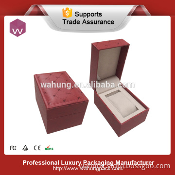 red special design leather watch box with grains